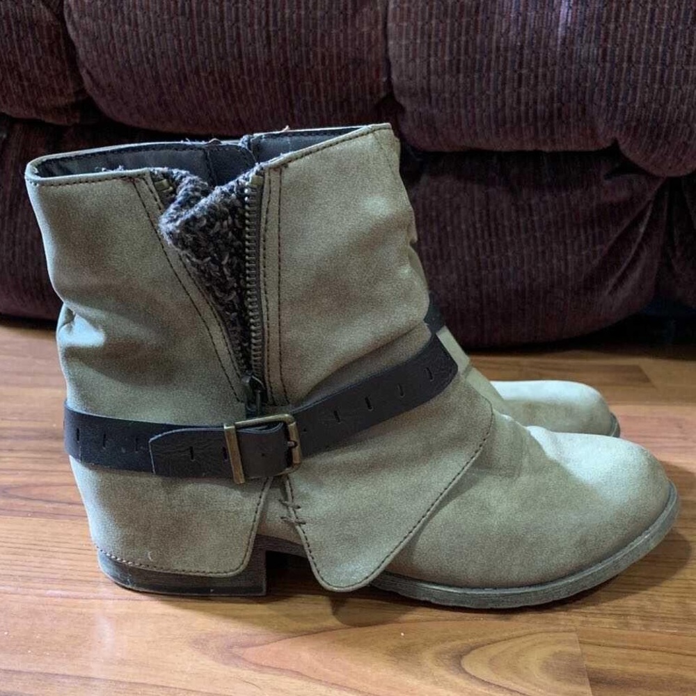 Suede Zip-up Ankle Booties